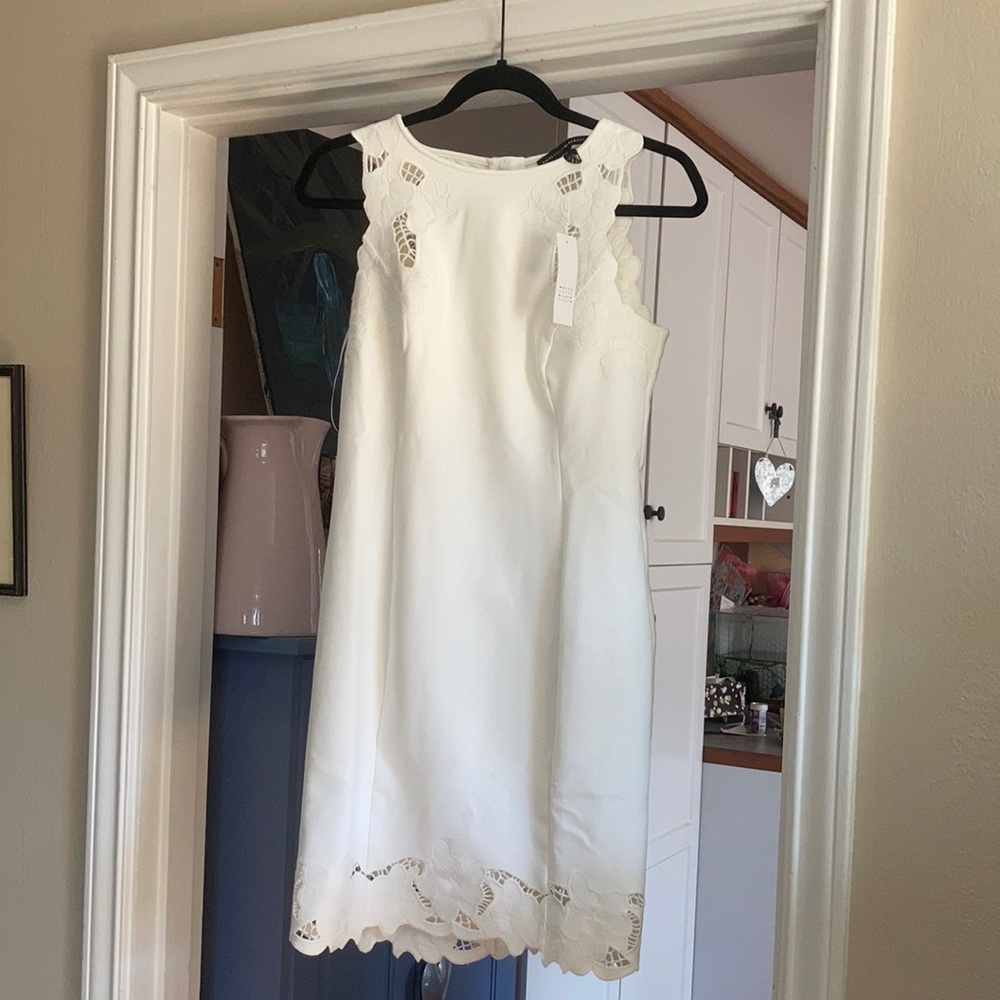 White dress with floral